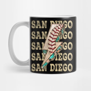 Aesthetic Design San Diego Gifts Vintage Styles Baseball Mug